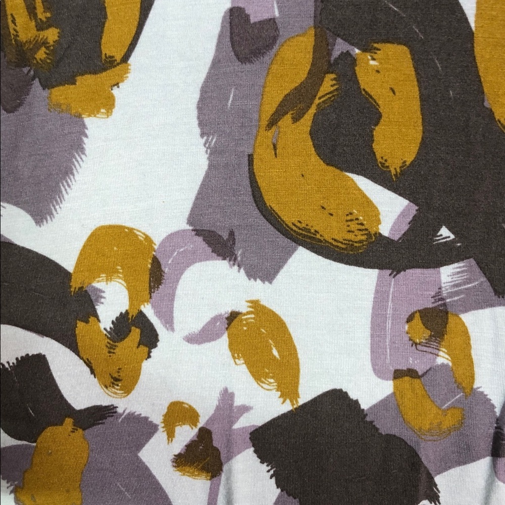 LOGO Lori Goldstein Women's Abstract Button Down  Purple/Tan/Brown Tunic Size XS - Picture 5 of 13